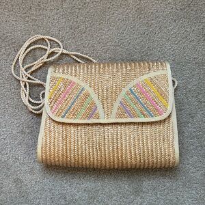 Vintage Straw Crossbody Bag